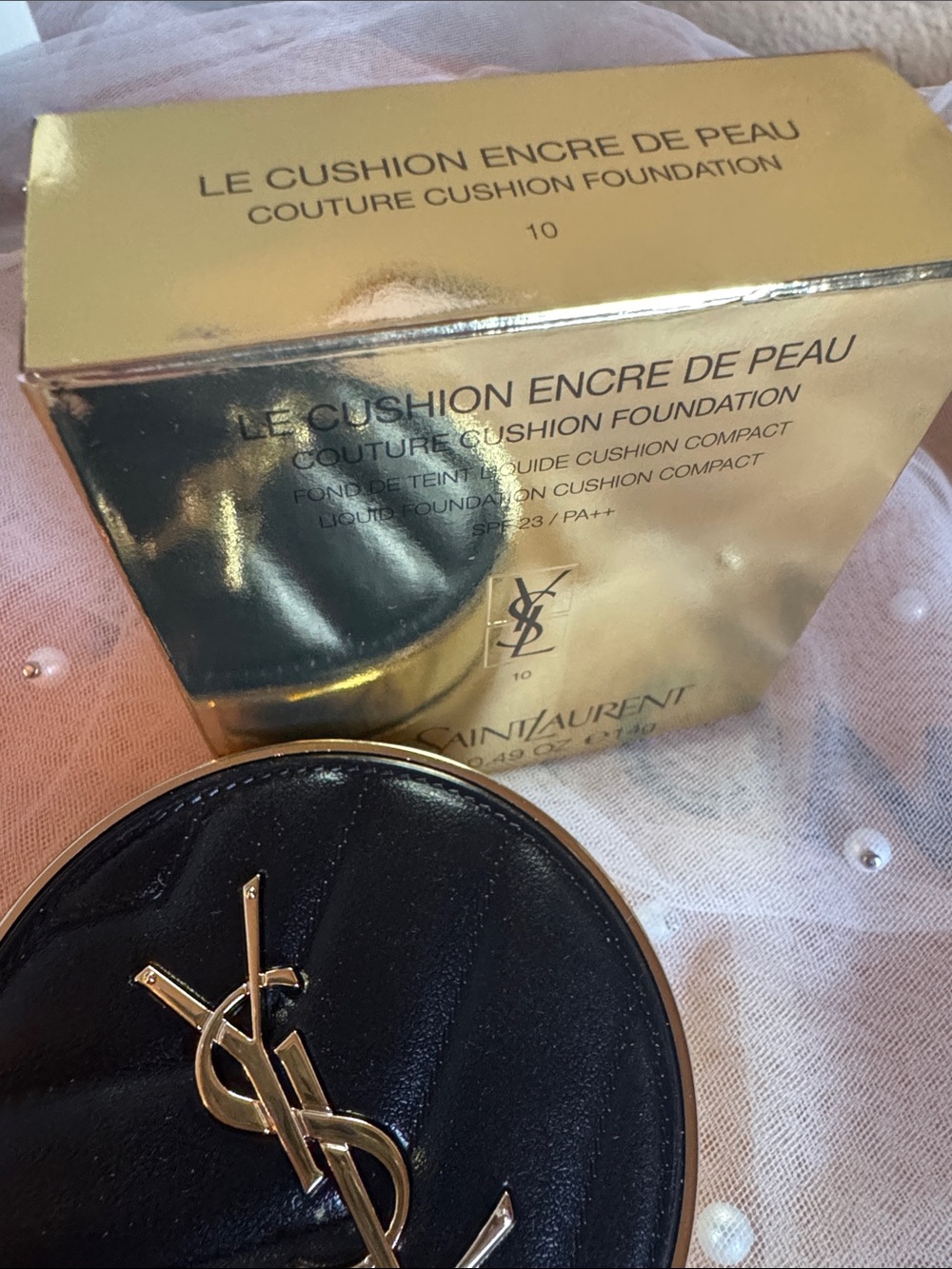Yves Saint Laurent Black & Gold Compact Foundation and Lipstick Set - Picture 12 of 16